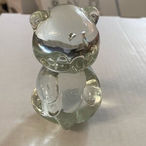 Fenton crystal teddy bear panda paperweight